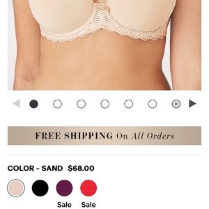 Wacoal Sand Lace-Trim Underwire Bra